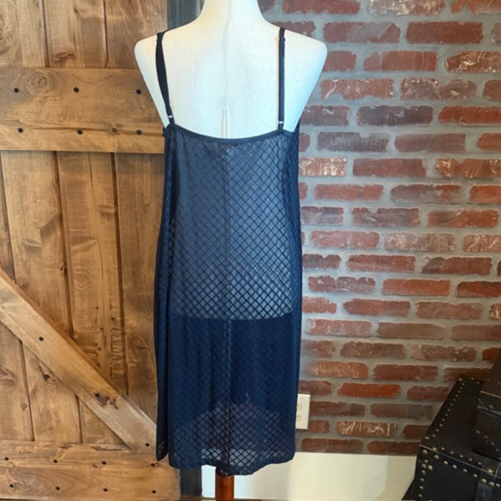 Women's Avenue Sheer Black Chemise Nightgown 14/16 Mesh Slip Dress Lingerie - Picture 5 of 8